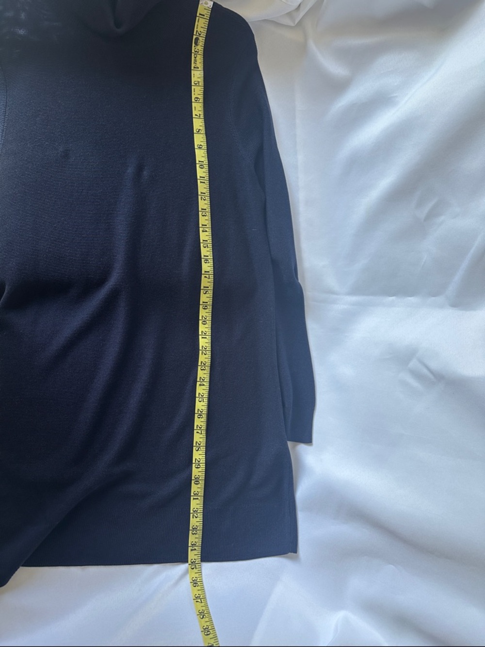 Eileen Fisher Long Sleeve Turtleneck Dress Size M Navy Blue Tencel-silk blend - Picture 7 of 7